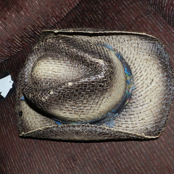 Peter Grimm Sunset drifter Peacock Band tea stained hat NWT! - Picture 7 of 15